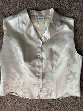 Anne Fontaine Ivory Satin Vest